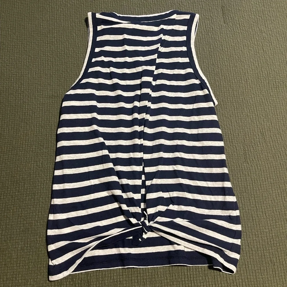 Striped Navy and White Tank Top - Picture 3 of 5